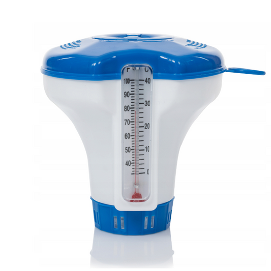 Dosierschwimmer mit Thermometer für 200-g-Tabletten – für den Pool